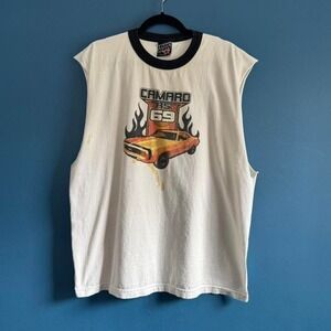 Vintage 2004 Camaro Muscle Tee Men's Size XL Top Heavy Flame Thrashed Punk Emo